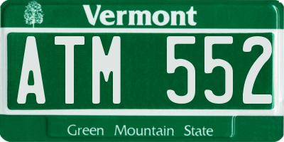 VT license plate ATM552