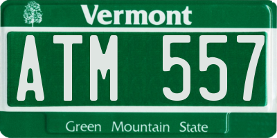 VT license plate ATM557