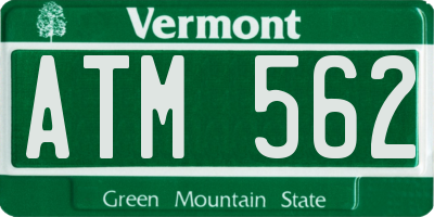 VT license plate ATM562