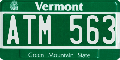 VT license plate ATM563