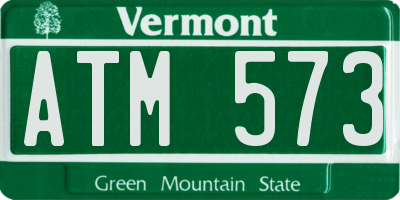 VT license plate ATM573