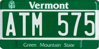 VT license plate ATM575