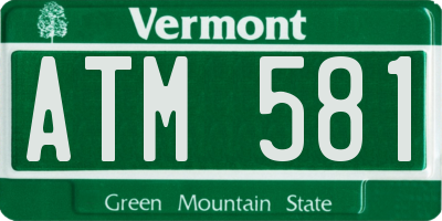 VT license plate ATM581