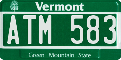 VT license plate ATM583