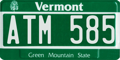 VT license plate ATM585