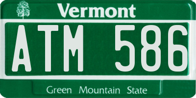 VT license plate ATM586