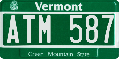 VT license plate ATM587