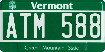 VT license plate ATM588