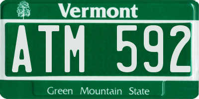 VT license plate ATM592