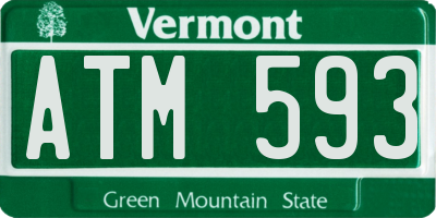 VT license plate ATM593
