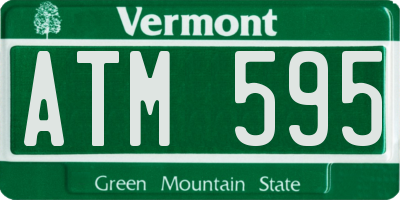 VT license plate ATM595