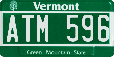 VT license plate ATM596