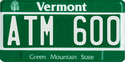 VT license plate ATM600