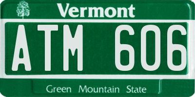 VT license plate ATM606