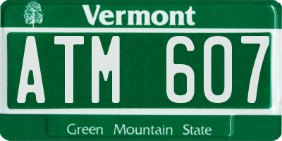 VT license plate ATM607
