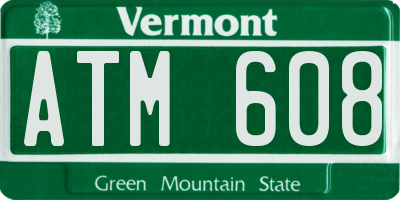 VT license plate ATM608