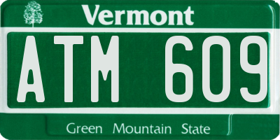 VT license plate ATM609
