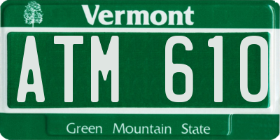 VT license plate ATM610