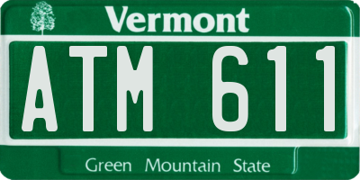 VT license plate ATM611