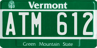 VT license plate ATM612
