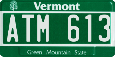 VT license plate ATM613