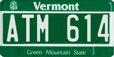 VT license plate ATM614