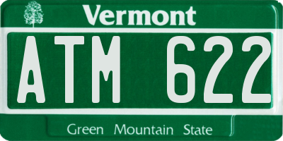 VT license plate ATM622
