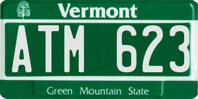 VT license plate ATM623