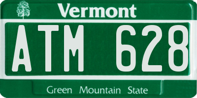 VT license plate ATM628