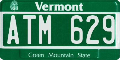 VT license plate ATM629