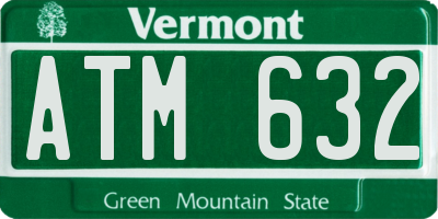 VT license plate ATM632