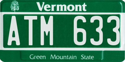 VT license plate ATM633