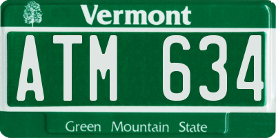 VT license plate ATM634