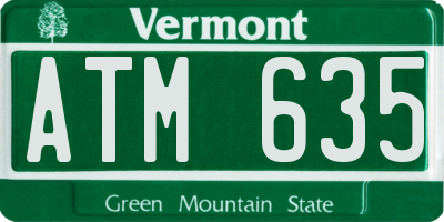 VT license plate ATM635