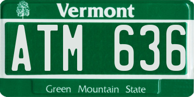 VT license plate ATM636