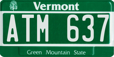 VT license plate ATM637