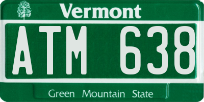 VT license plate ATM638
