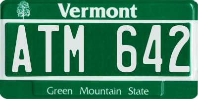 VT license plate ATM642