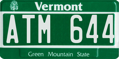 VT license plate ATM644
