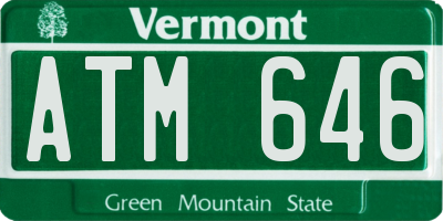 VT license plate ATM646