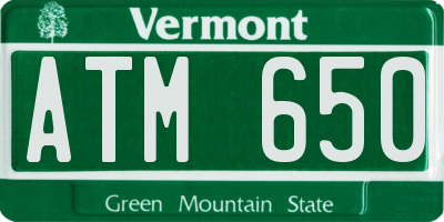 VT license plate ATM650