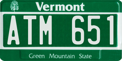 VT license plate ATM651