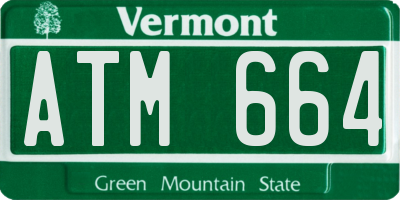 VT license plate ATM664