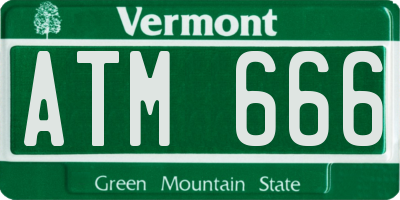 VT license plate ATM666