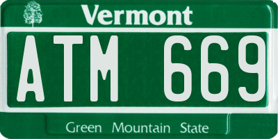 VT license plate ATM669
