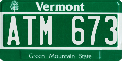 VT license plate ATM673