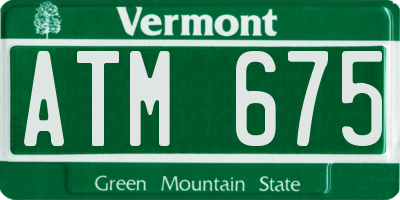 VT license plate ATM675