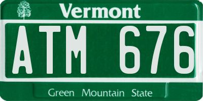 VT license plate ATM676