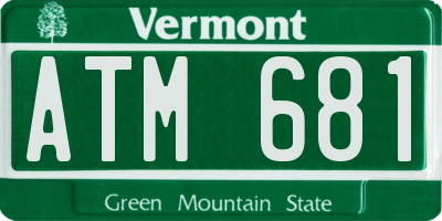 VT license plate ATM681