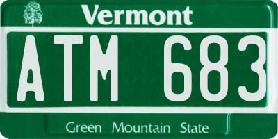 VT license plate ATM683
